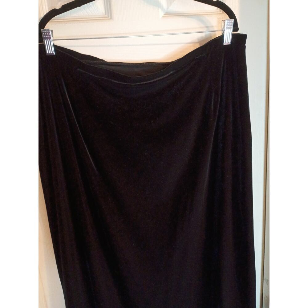 Fashion Bug Black Velvet Maxi Skirt Side Slit Sz 24W Holiday Festival - Picture 5 of 10